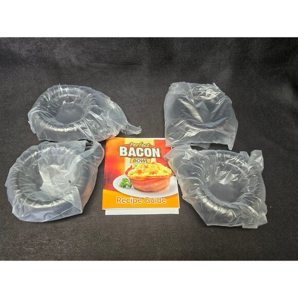 As Seen On TV Perfect Bacon / Bread Bowl Bowls 4 Pack w. Instructions Brand New - Picture 2 of 6